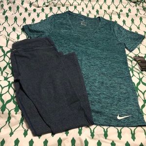 Nike Dri-fit tee shirt and gap body leggings